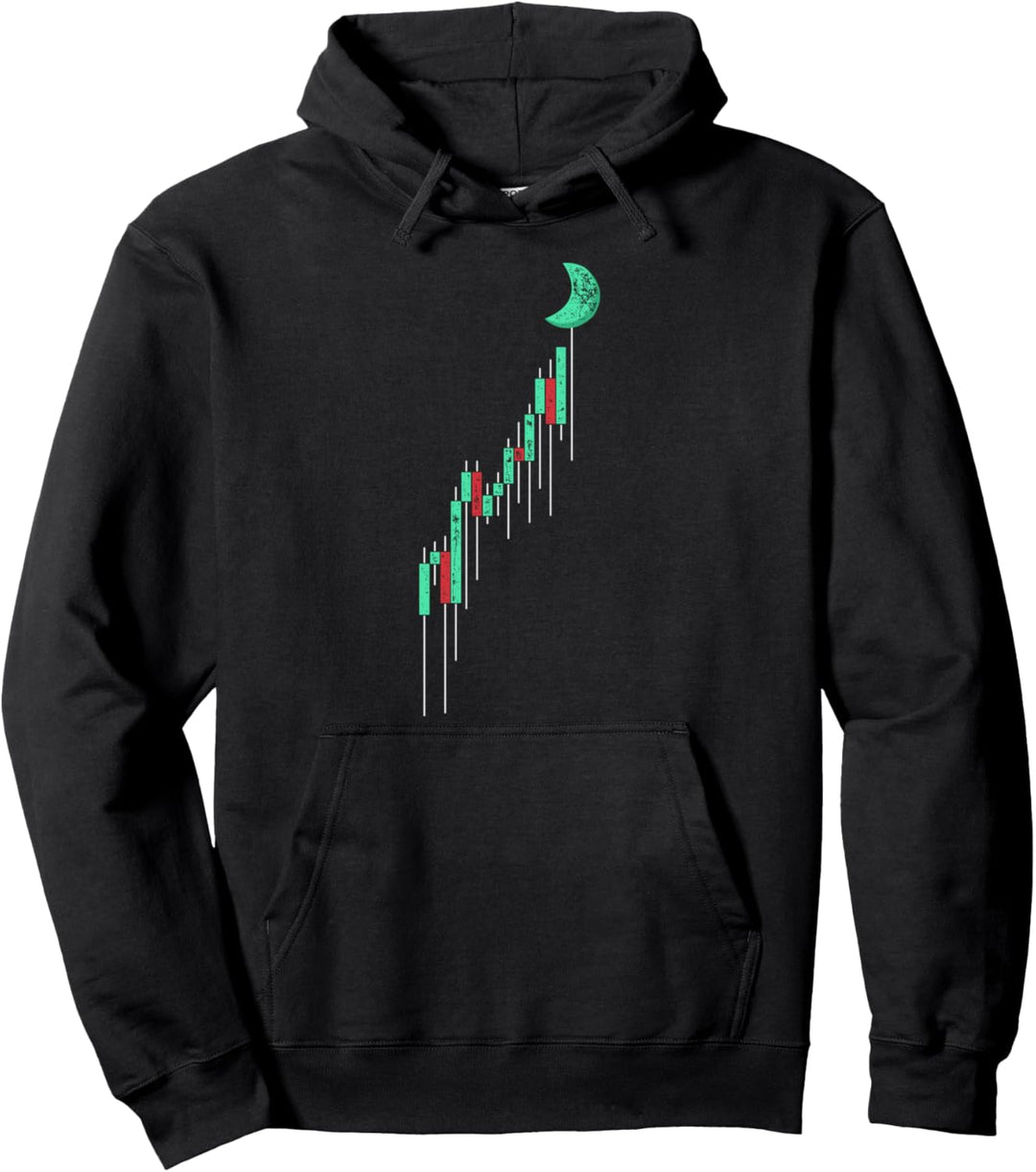Krypto Währung Hodl Vintage Bullenmarkt Chart To The Moon Pullover Hoodie