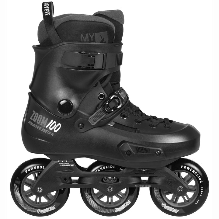 Powerslide Inline Skate Zoom Pro Black 100, für Urban und Fitness, für Damen und Herren 39-40, 39-40