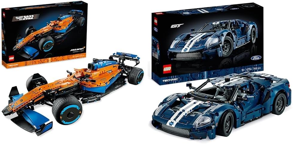 LEGO Technic McLaren Formel 1 Rennwagen & Technic Ford GT 2022 Auto-Modellbausatz für Erwachsene im