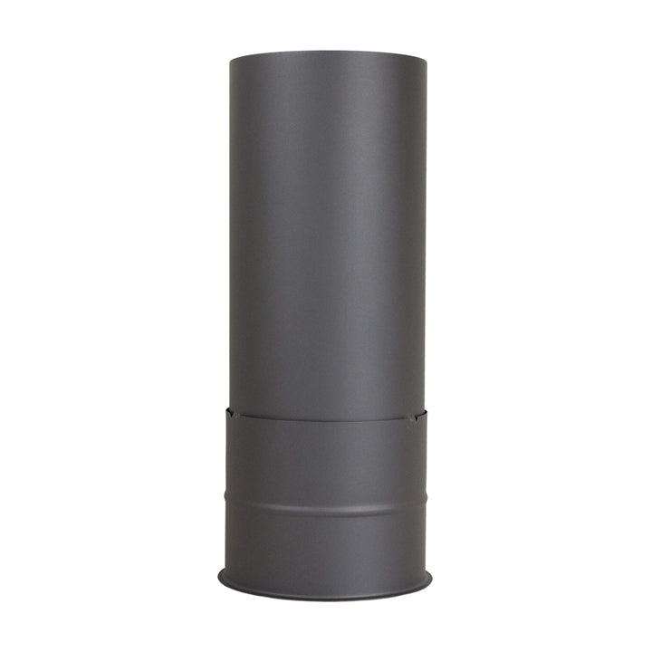 LANZZAS Ofenrohr Wandfutter mit 250 mm Rohr, im Durchmesser, DN, Ø 150 mm, Farbe: gussgrau (schwarz-