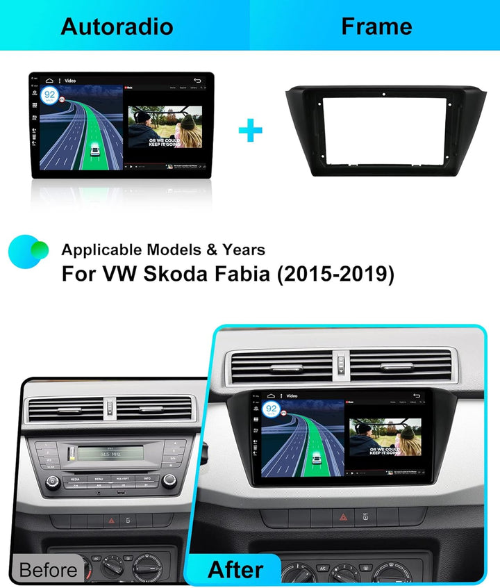 JOYX - [6G+128G] - Android 12 IPS Autoradio Passt für VW Skoda Fabia (2015-2019) - Kabellos CarPlay/
