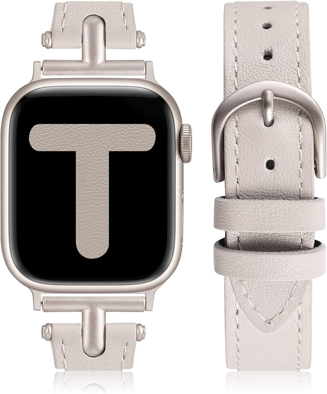 Wearlizer Lederarmband Kompatibel mit Apple Watch Armband 41mm 38mm 40mm Damen, Echtesleder Armband