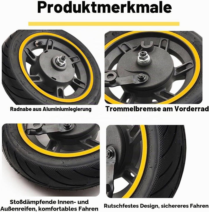 E-Scooter Vorderrad für Ninebot MAX G30/MAX G30D, 10 Zoll 60/70-6,5 Elektroroller Vorderrad Reifen m