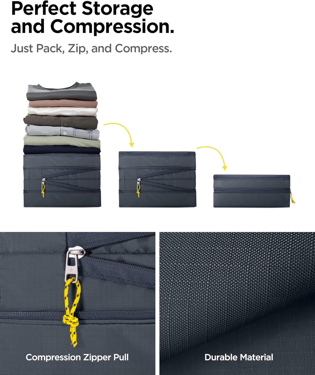Spigen Life Packing Cube Packwürfel Koffer Organizer Set Packtaschen mit Kompression und Reissversch