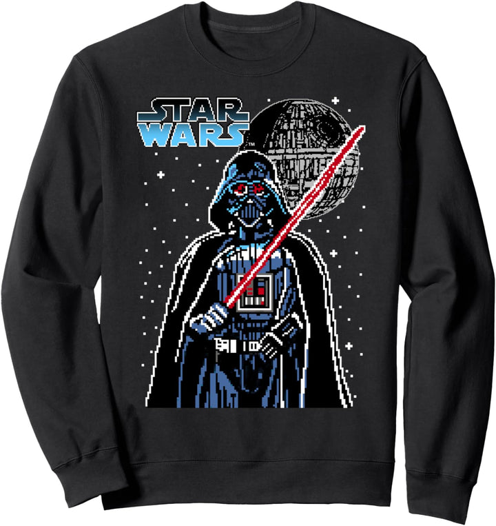 Star Wars 8-bit Pixel Darth Vader Death Star Sweatshirt