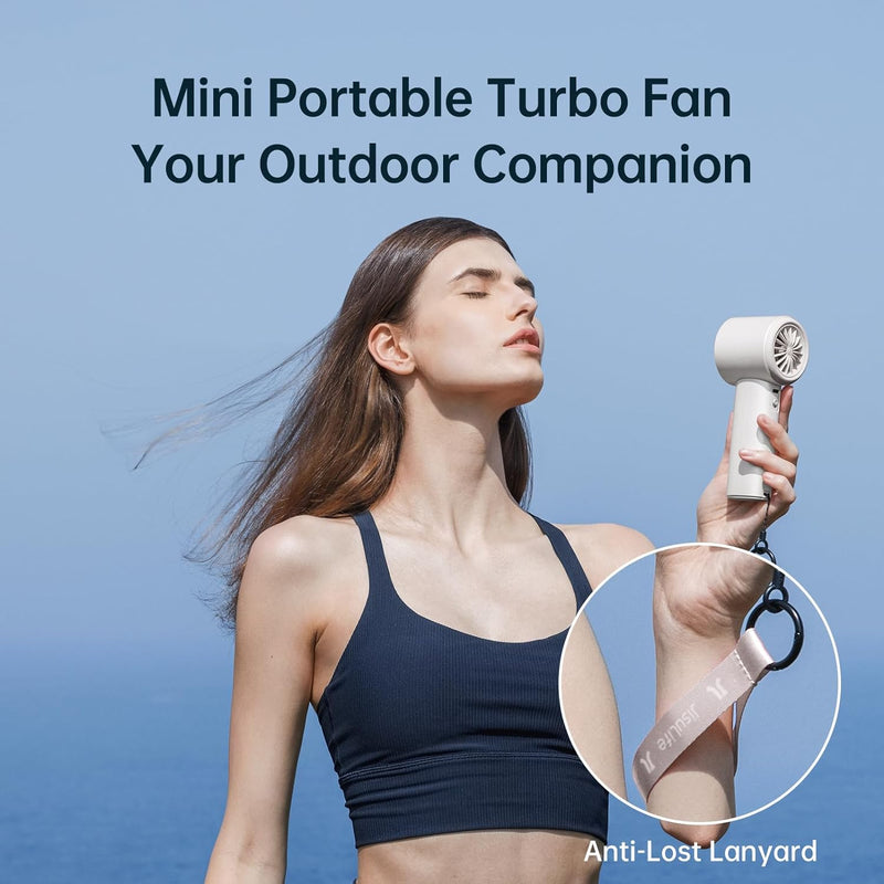 JISULIFE Tragbarer Handventilator,Turbo Mini Ventilator Einstellbare Geschwindigkeit(1-100),Wiederau