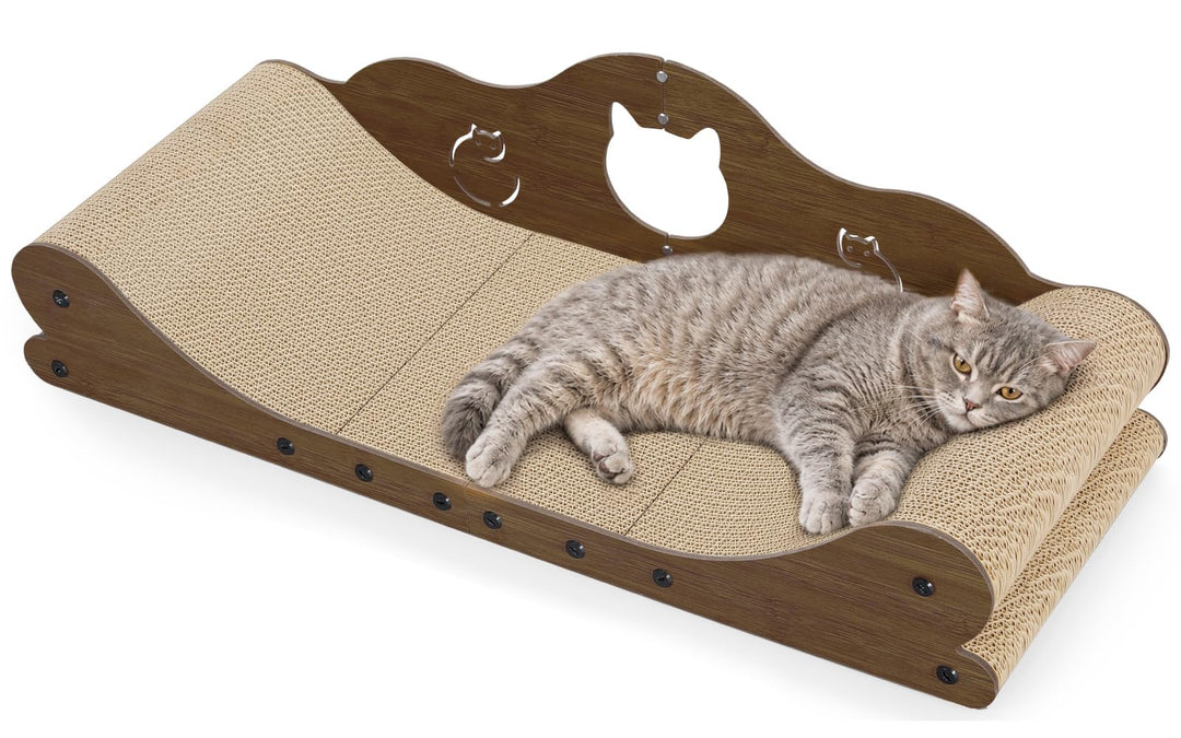Gimars XXL Katzen Kratzbrett 78 cm im Sofa-Design, Kratzpappe für Katzen, Katzenkratzbretter & Katze