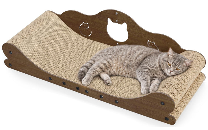 Gimars XXL Katzen Kratzbrett 78 cm im Sofa-Design, Kratzpappe für Katzen, Katzenkratzbretter & Katze