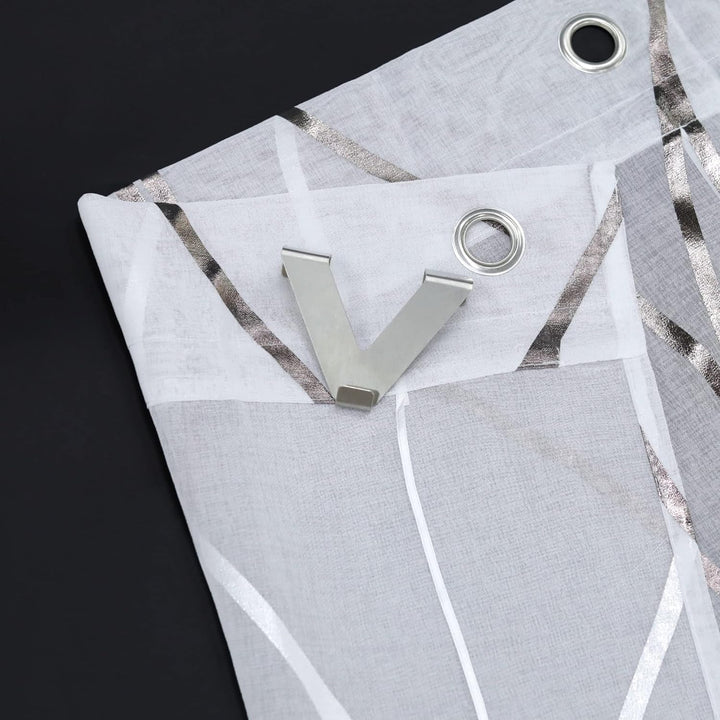 CORLIF Raffrollo mit Ösen Gardinen Küche Raffgardinen Transparent Ösenrollo Vorhänge Mit Wellen-Druc