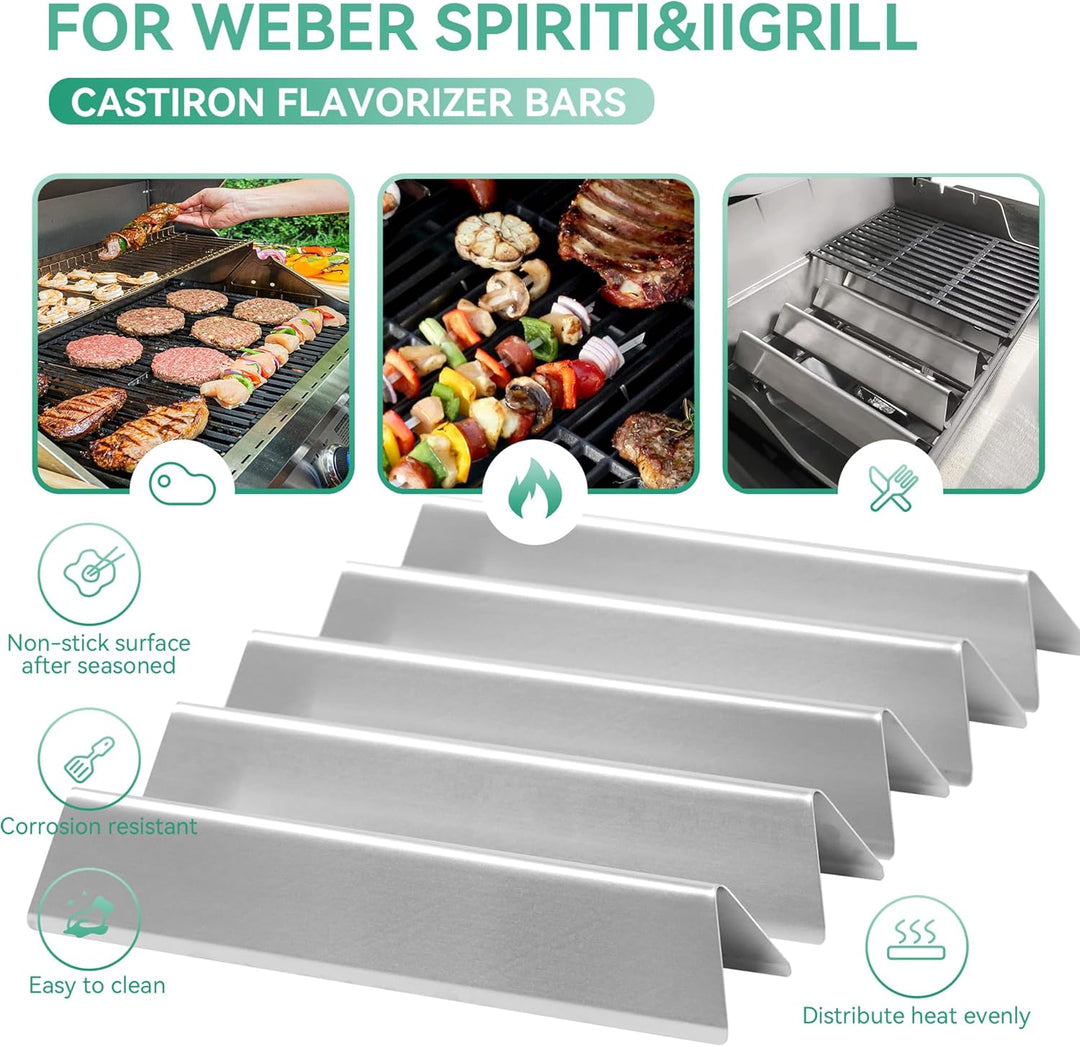 69787 Brenner & 7636 Flavorizer Bar für Weber Spirit 300 Spirit E310 S310 E320 S320 E330 S330 (Mit F