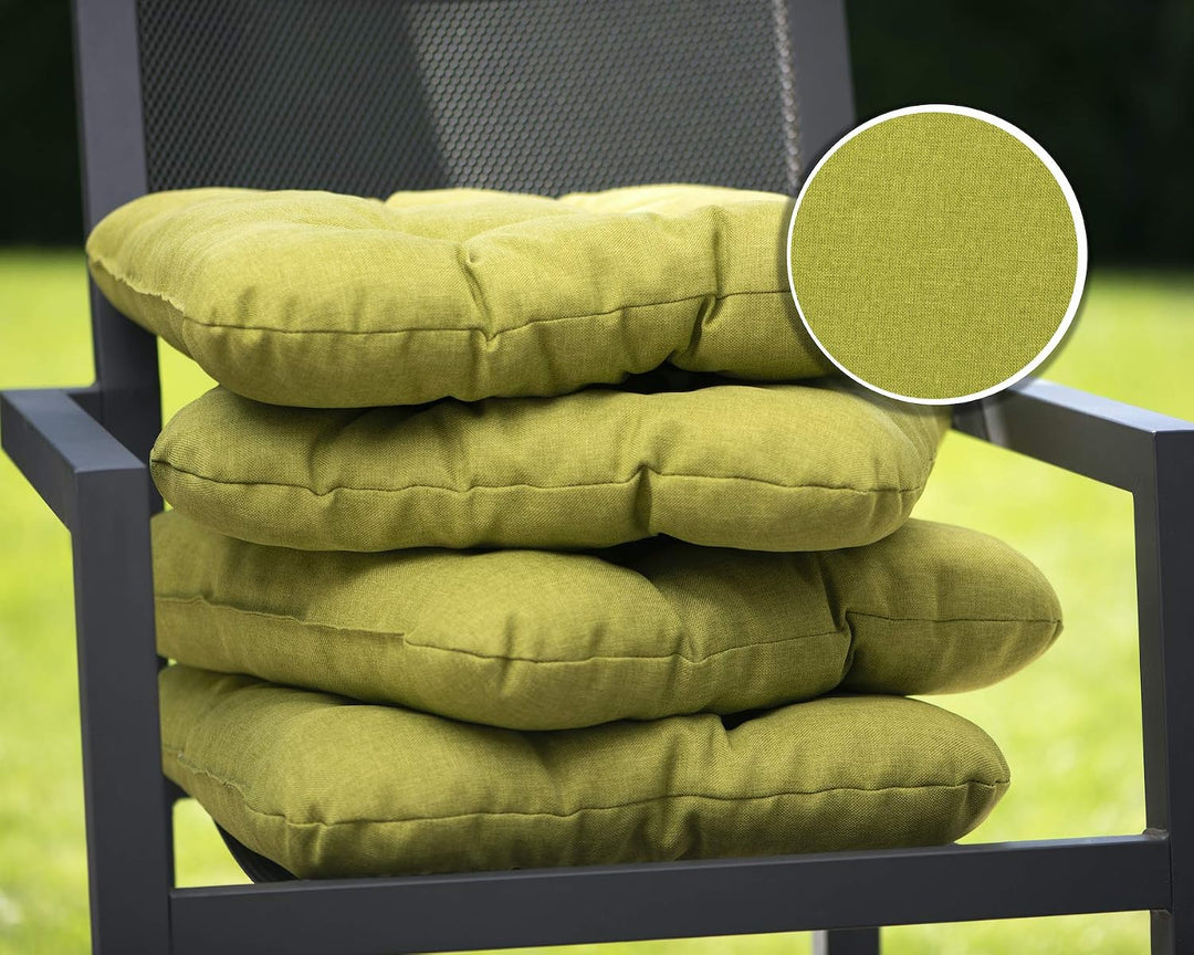 sunnypillow 4er Set Stuhlkissen 40x40 cm Bequeme 8cm Polsterauflage Auflage für Stühle/Bänke in Haus