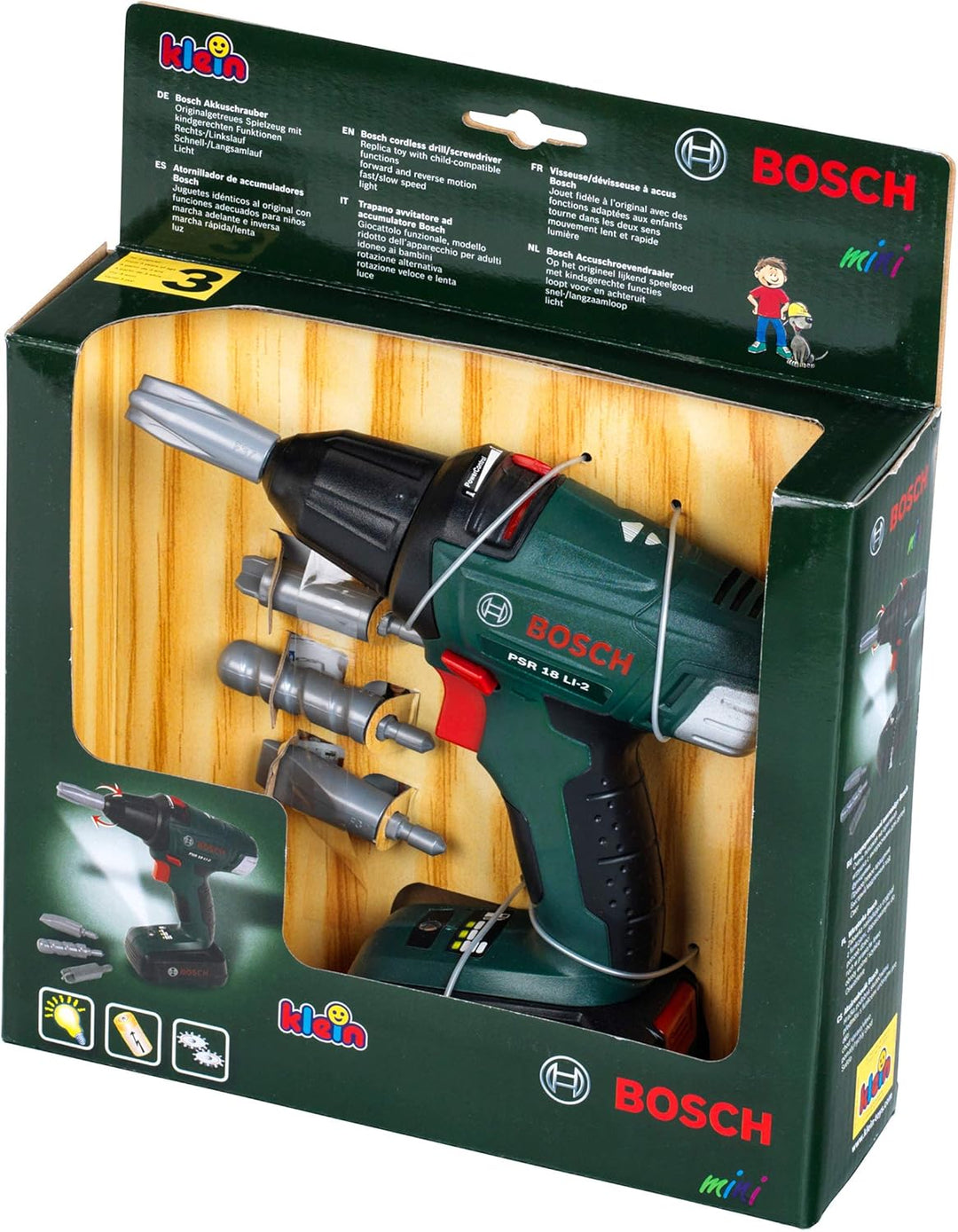 Theo Klein 8567 Bosch Akkuschrauber I Batteriebetriebener Bohrer/Schrauber, 20 cm x 6,5 cm x 19 cm &