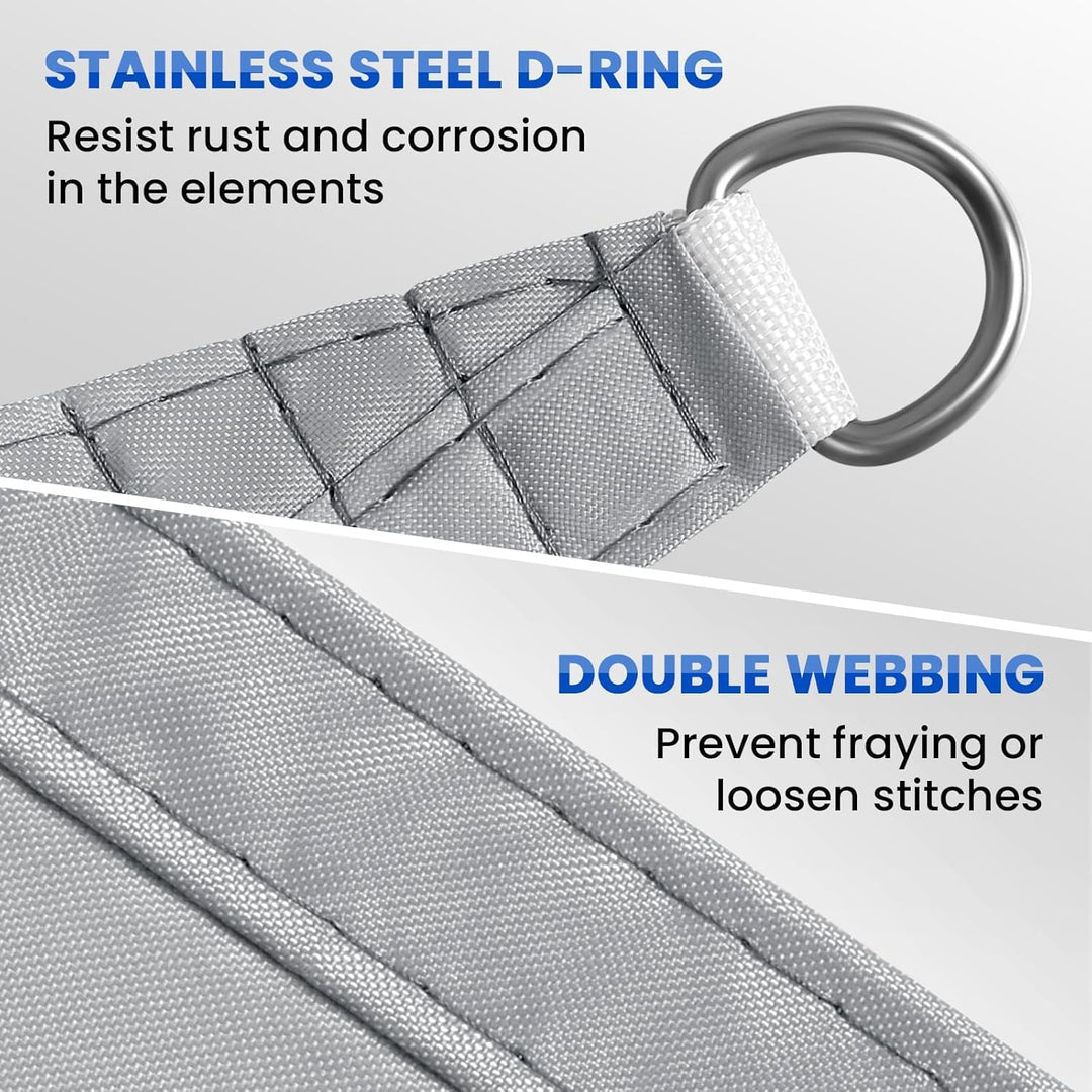 KAHEIGN Sonnensegel Wasserdicht 2,5m x 3m Rechteckig Sonnenschutz Wetterschutz Segel, 98% UV-Schutz