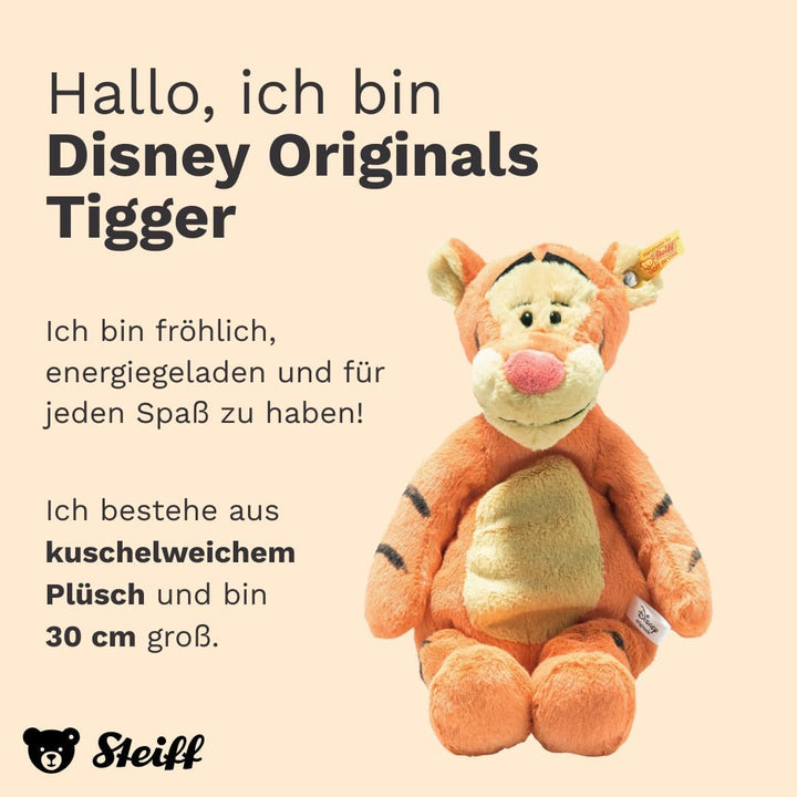 Steiff Kuscheltier Tigger aus Winnie Puuh, Süsses Stofftier, Jungen, Mädchen & Babys ab 0 Monaten, S