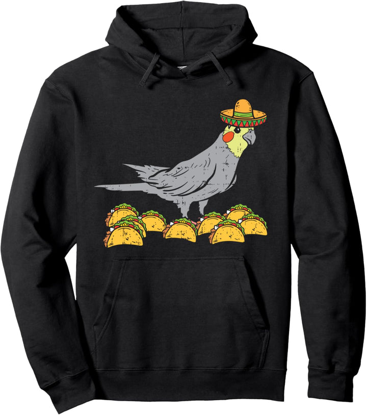 Cockatiel Bird Sombrero Tacos Cinco De Mayo Mexican Pullover Hoodie