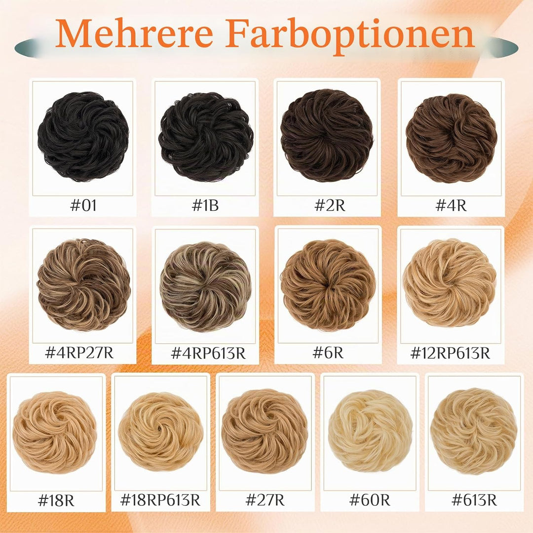 Benehair Scrunchies Hochsteckfrisur, 45g Gemischtes Haar Haargummi Hochsteckfrisuren, Perücke Echtha