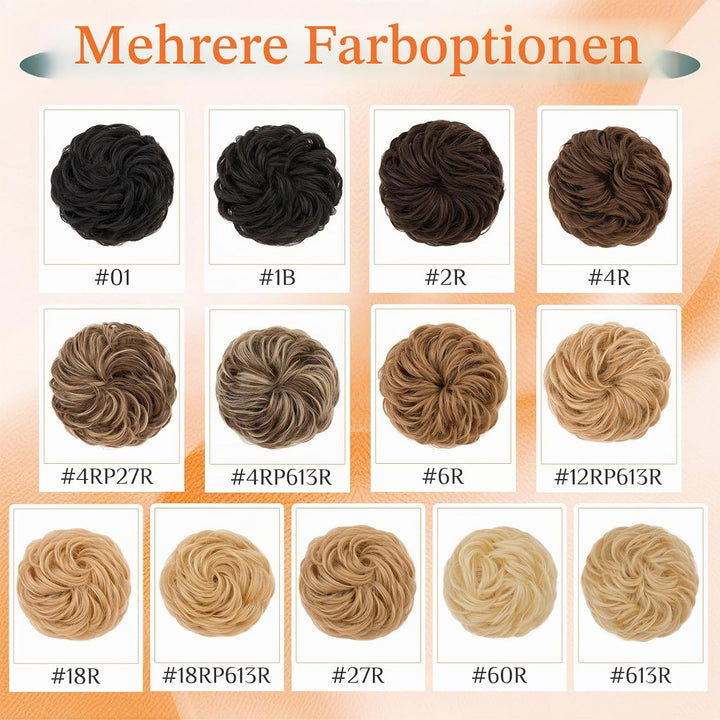 Benehair Scrunchies Hochsteckfrisur, 45g Gemischtes Haar Haargummi Hochsteckfrisuren, Perücke Echtha