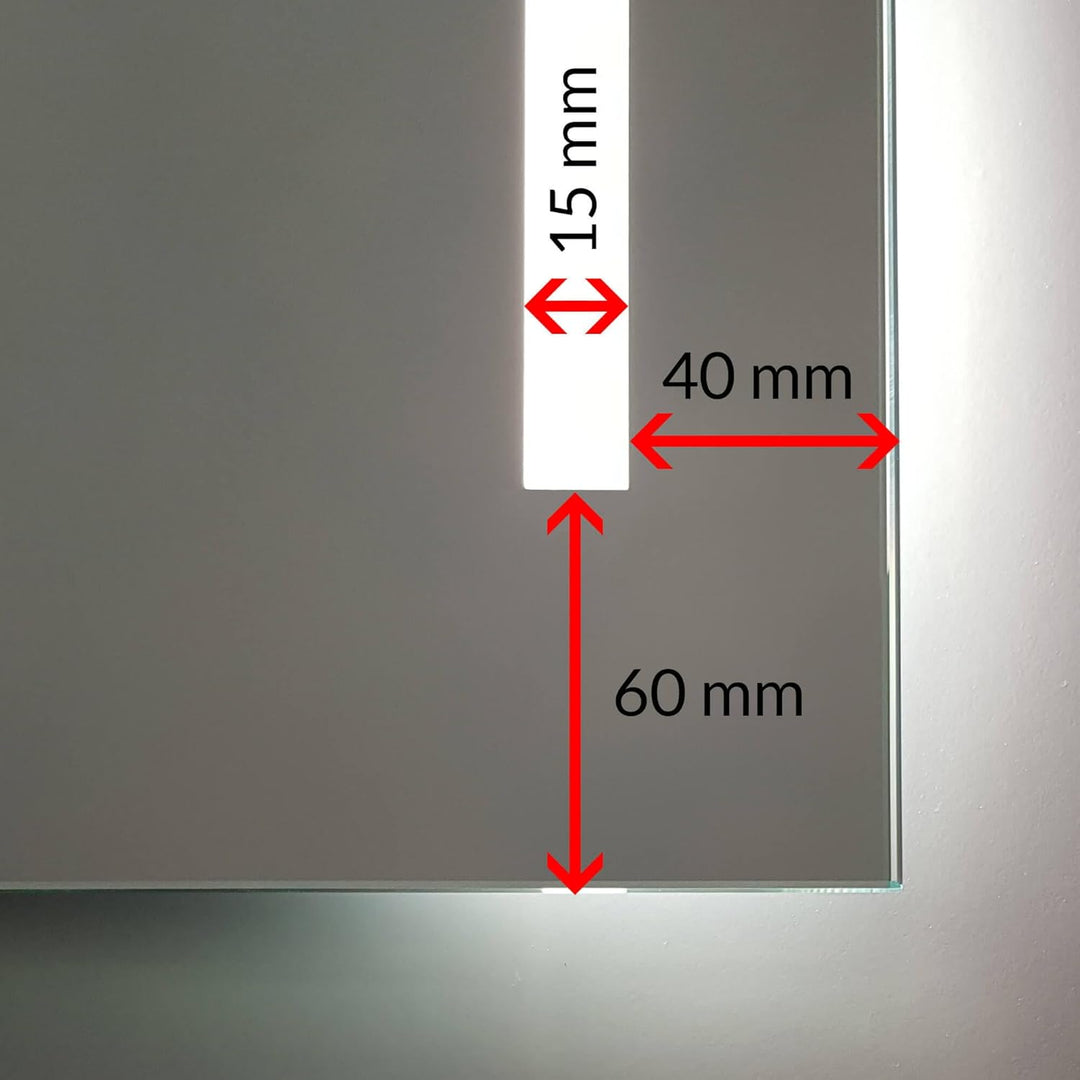 Concept2u LED Badspiegel Badezimmerspiegel Wandspiegel Bad Spiegel - 3000K Warmweiss 80 cm Breit x 7