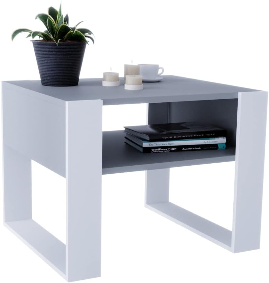 MRBLS Couchtisch – modernes rustikales Design – Wohnzimmer-Tisch Beistelltisch Kaffeetisch Sofatisch