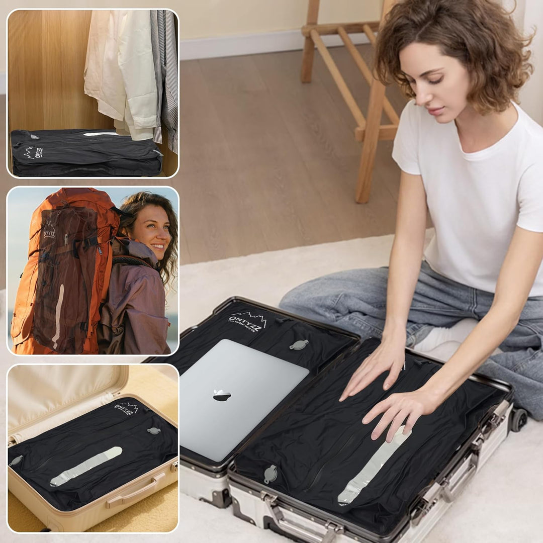 Vakuumbeutel für Kleidung Wiederverwendbar TPU Vakuumierbeutel mit Luftdichtem Ventil Reise Nylon Or