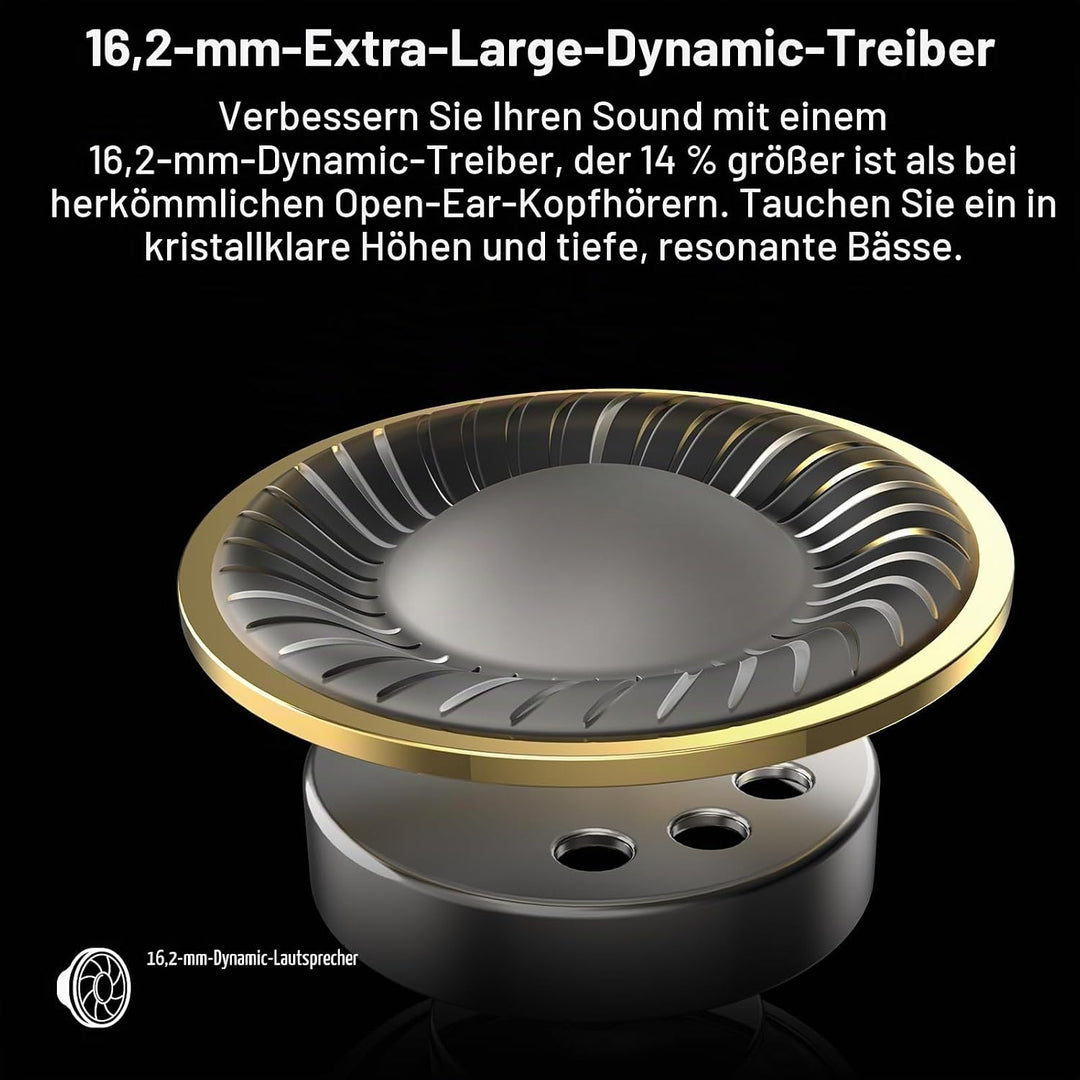 TOZO OpenEgo Open Ear Kopfhörer mit Ohrbügel Bluetooth Sport 80 Std. IPX5 | 16,2-mm Treiber für klar