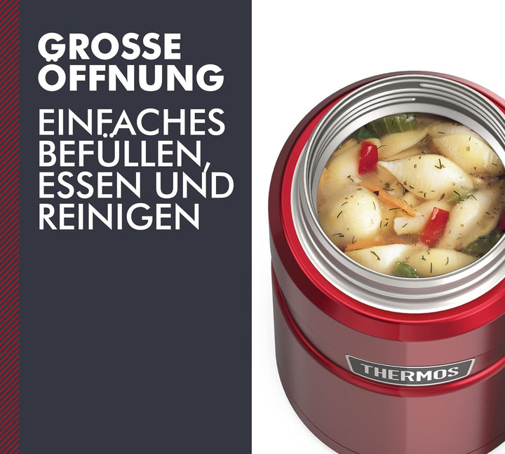 Thermos STAINLESS KING FOOD JAR 0,71l, cranberry red, Thermosbehälter aus Edelstahl, 14h heiss / 24h