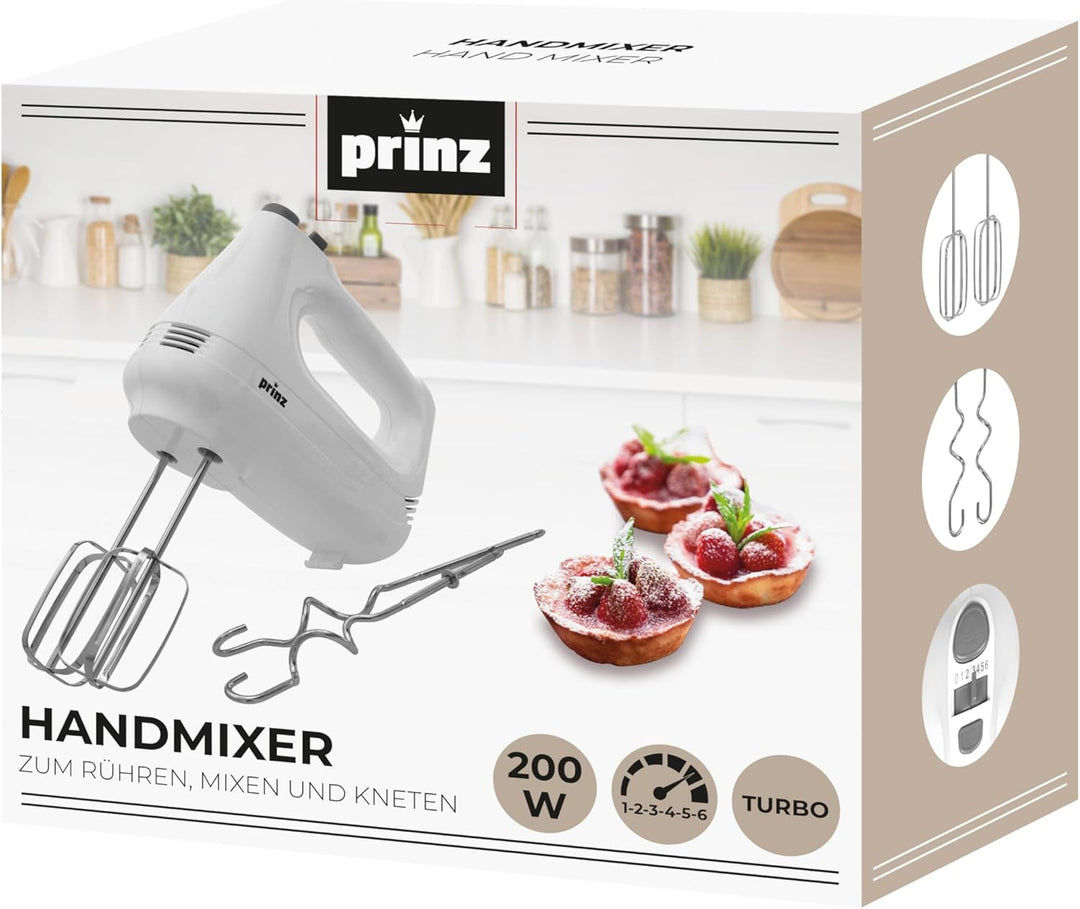 Prinz PZ-HM1 Handmixer 200W Weiss