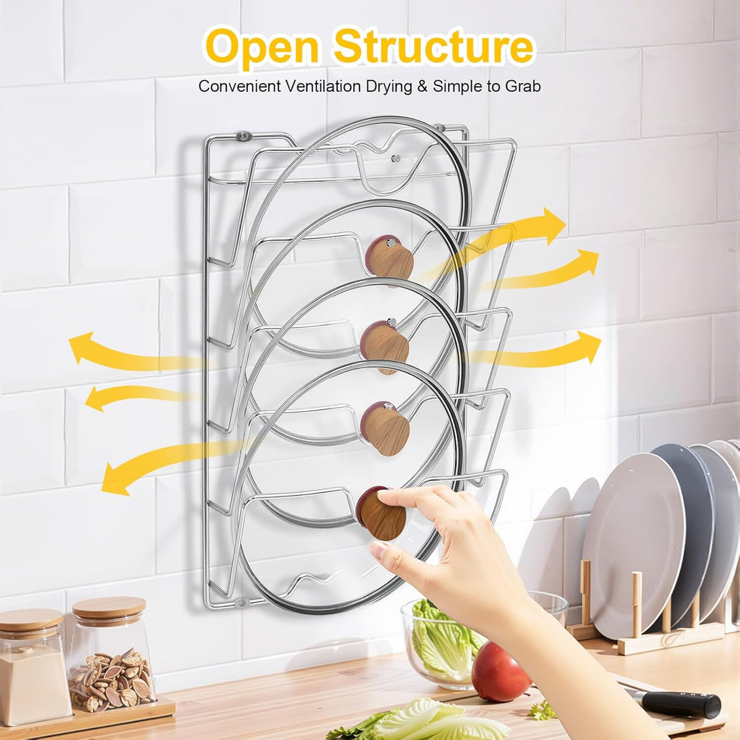 Wandmontiertes Topfdeckelregal, Wandhalterung Pfannendeckel Halter Regal Deckelhalter Wand Küche für