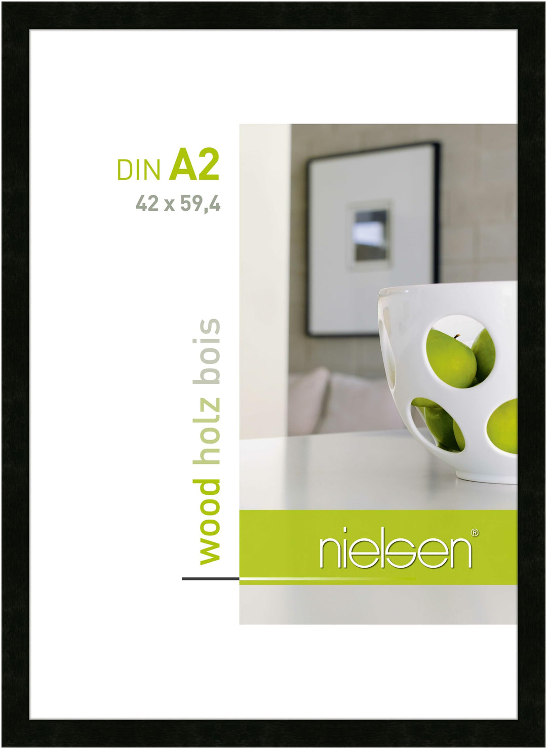 nielsen Holz Bilderrahmen Essential, 42x59,4 cm (A2), Schwarz Schwarz 42 x 59,4 cm (A2), Schwarz 42
