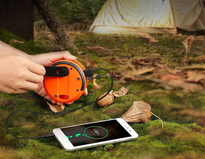 Semptec Urban Survival Technology Dynamo Campingleuchte: 2er-Set Dual-Teleskop-LED-Campinglampe mit
