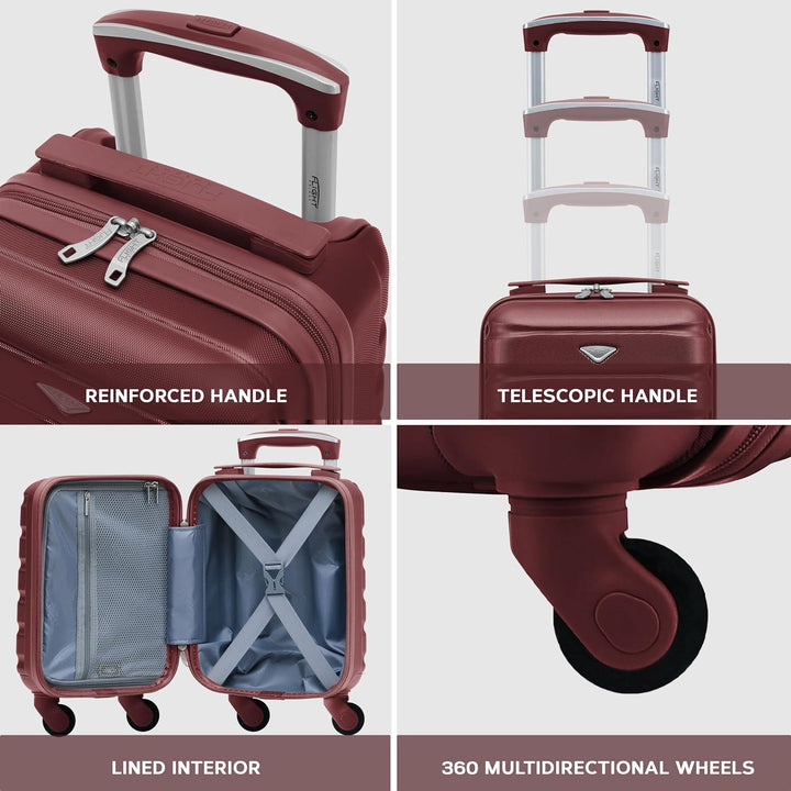 Flight Knight Leichte 4-Rad-abs-hartschalenkoffer Handgepack, Zugelassen Fur Uber 100 Fluggesellscha