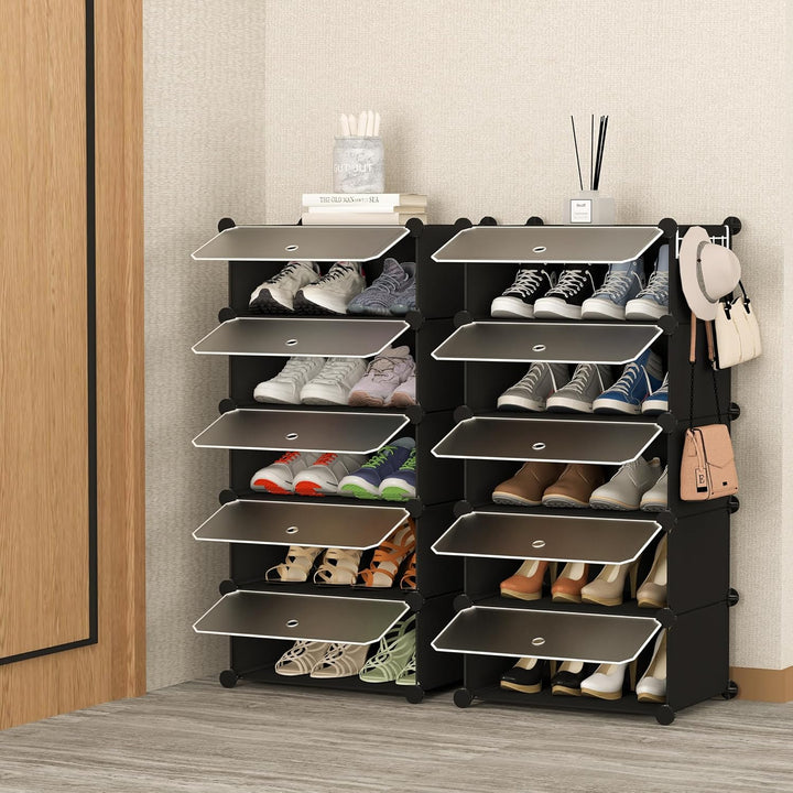HOMIDEC Schuhregal mit 10 Ebenen, Schuhschrank Schmal Schuhaufbewahrung für Flur Schlafzimmer Eingan