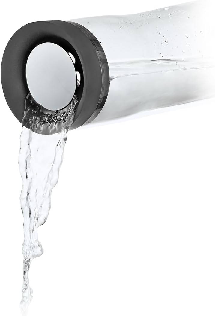 blomus -SPLASH- Wasserkaraffe aus Glas, Magnet, 1 Liter Fassungsvermögen, Silikon / Edelstahldeckel,