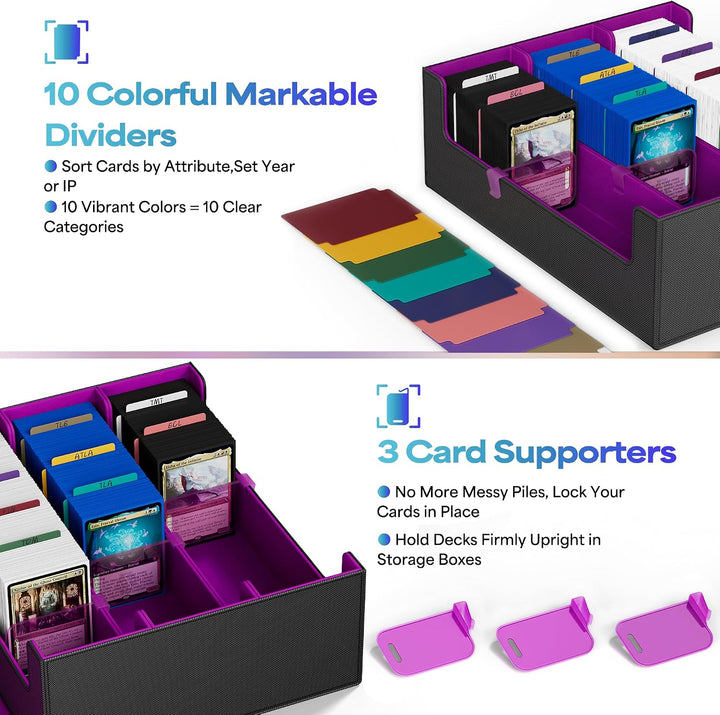 UAONO Karten-Aufbewahrungsbox für Sammelkarten, 1800+ PU-Leder, Commander Card Deck Case, Magnetvers