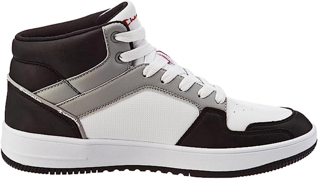 Champion Herren Rebound 2.0 Mid Sneakers 45 EU Weiss Grau Schwarz Ww014, 45 EU Weiss Grau Schwarz Ww