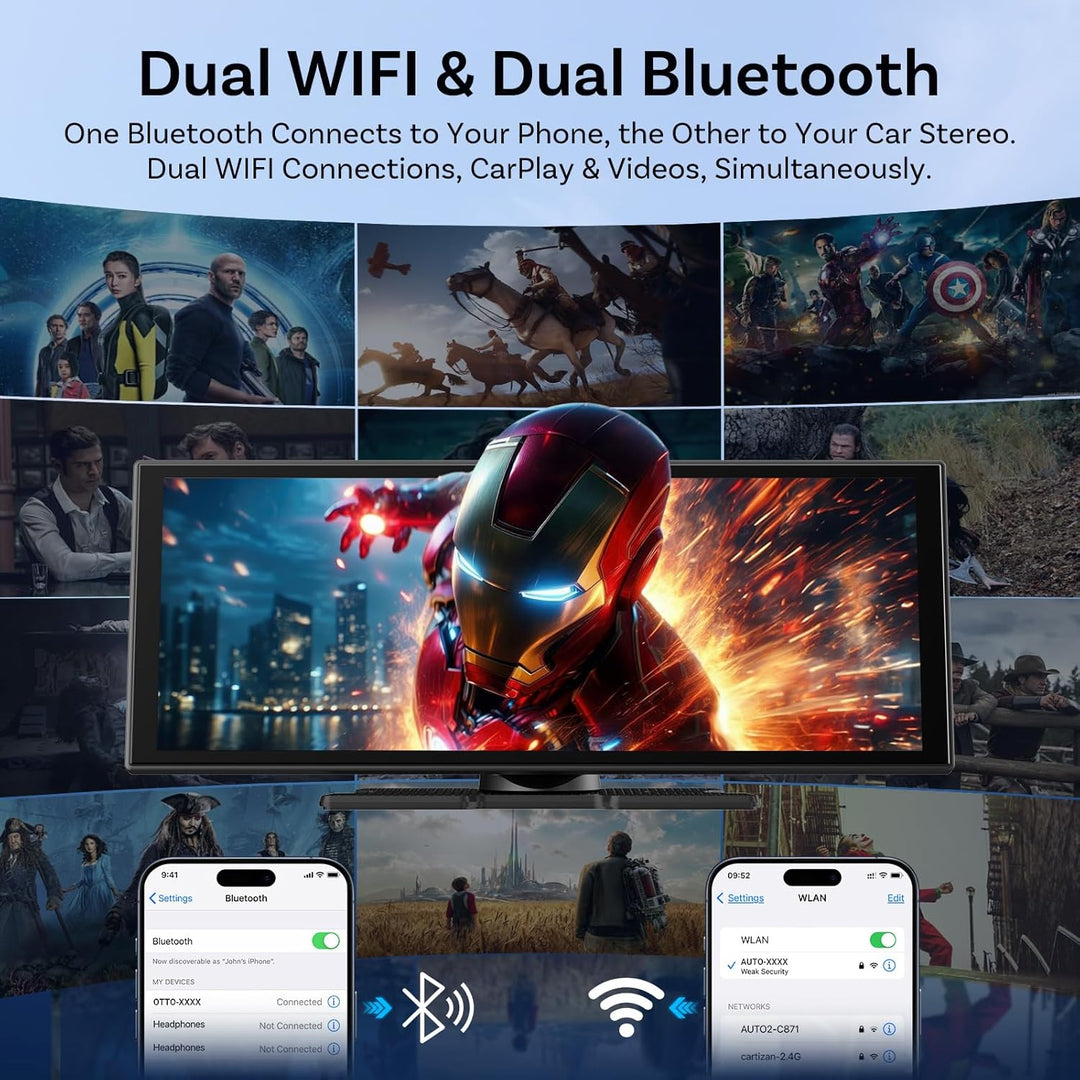 OTTOCAST ScreenFlow, Carplay Display mit YouTube, 11,4 Zoll Carplay Android Auto car Multimedia Play