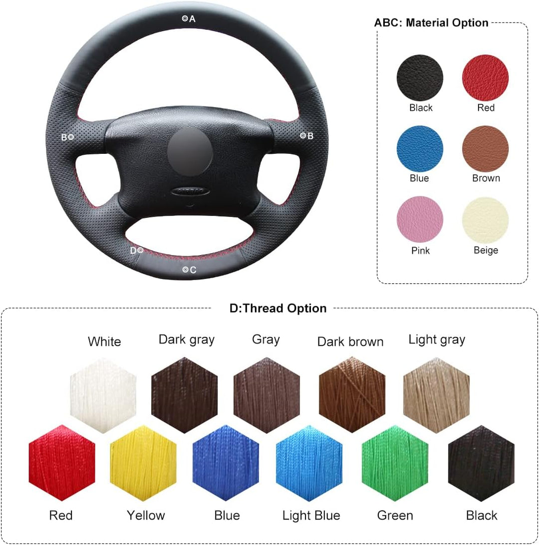 MEWANT Lenkradbezug für Passat B5 Golf 4 für Sharan für Bora T4 T5 für Seat Alhambra DIY Hand Nähen