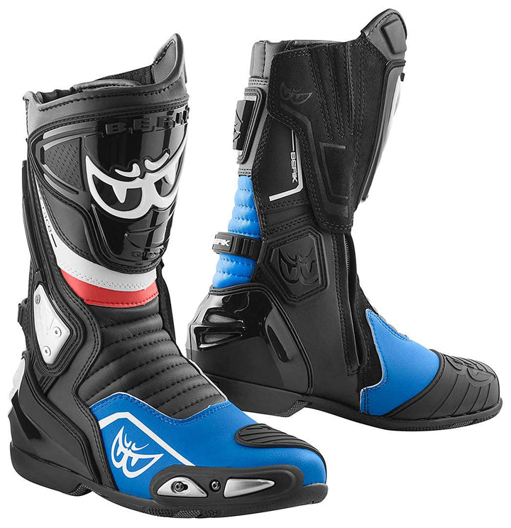 Berik Donington Motorradstiefel, schwarz/blau, 46 46 EU Schwarz Blau, 46 EU Schwarz Blau