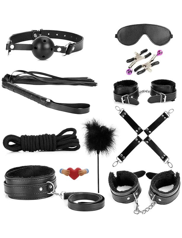 Schwarzes Leder 10 StüCk Set Yoga FüR AnfäNger, Morbido Komfort Sport Extreme Set Yoga ZubehöR, Set