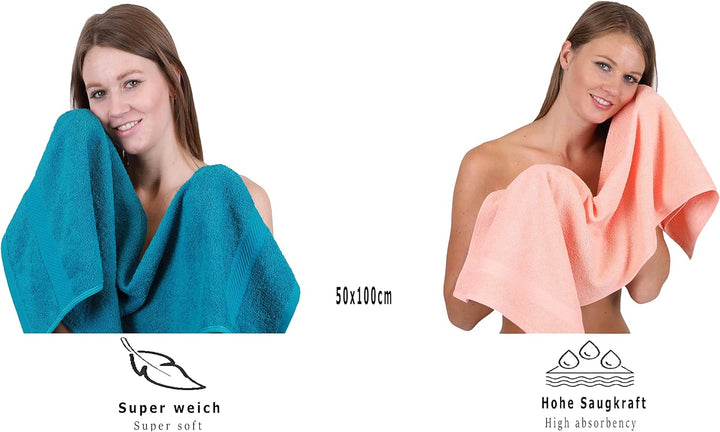 Betz Palermo Handtuch-Set – 6er Handtücher-Set - 2X Liegetücher - 4X Handtücher - 50x100 cm - Petrol