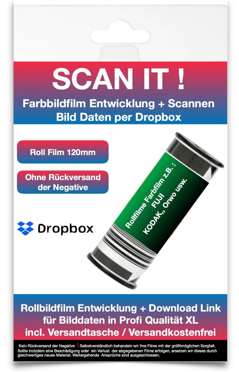 Filmentwicklung + Scann120mm Rollfim Color - Bilddaten per Dropbox XL Scann 3637x3637 px bei 6x6