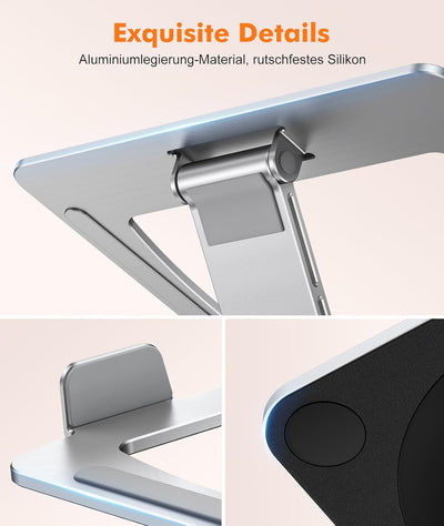 EOIWUY Laptop Ständer mit 360° Drehteller, Verstellbar Laptop Stand, Ergonomischer, Belüfteter, Falt