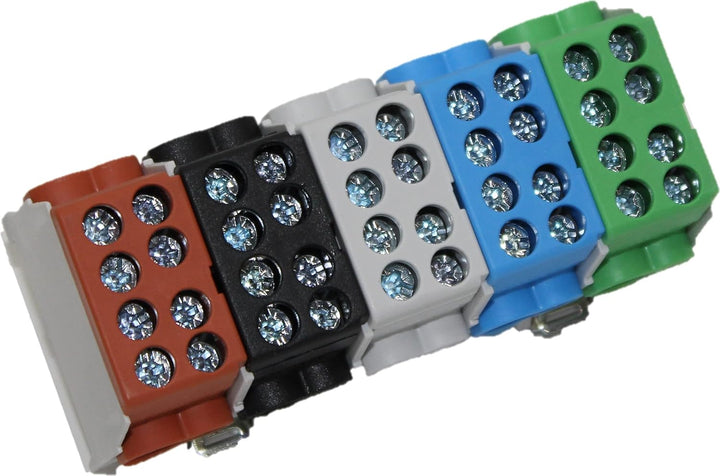 Hauptleitungs Abzweigklemme 5 polig für Hutschiene - VDE GEPRÜFT & MADE IN GERMANY - Strom Verteiler
