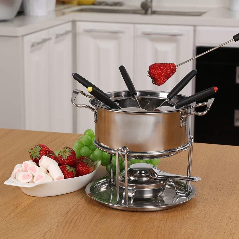 Virklyee Fondue Set Keramik Cheese Gusseisen Von 6 Gabeln Käse Fondue Set Schokoladen Fondue DIY Fon