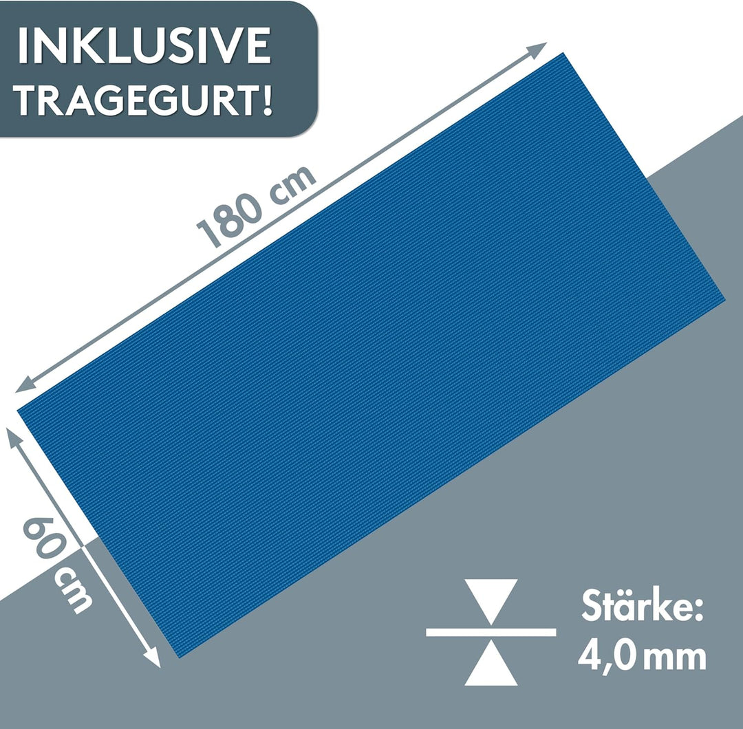 LILENO SPORTS Yoga Matte (180x60cm) inkl. Tragegurt - Sport und Yogamatte extra rutschfest in 4 mm D
