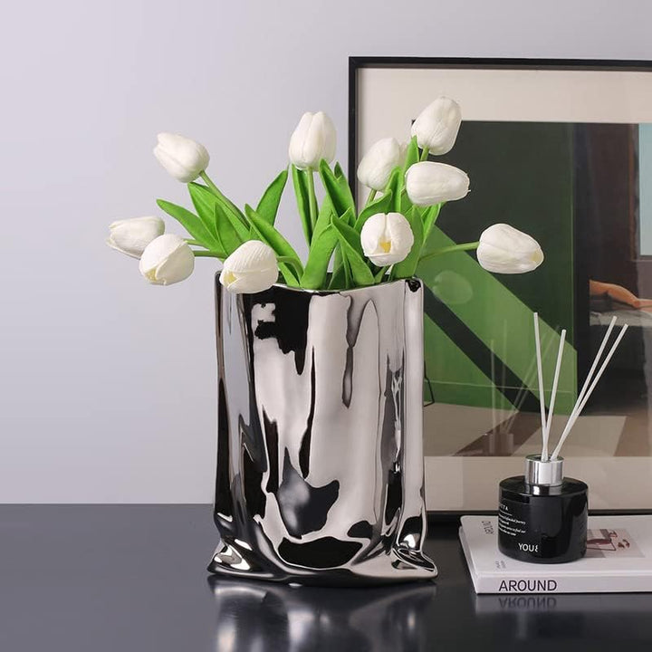 Keramik Vase, Moderne Blumenvase, Minimalistische Abstrakte Vase für Home Decor, Tisch Mittelstück V