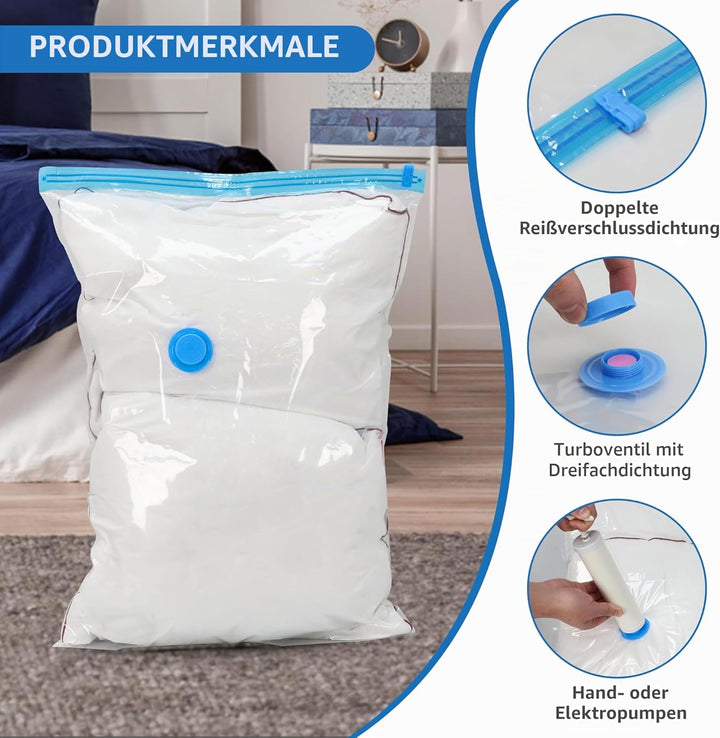 Simple Deluxe 30 Stück Kompressions-Aufbewahrungsbeutel, Vakuum-Aufbewahrungsbeutel, platzsparende B