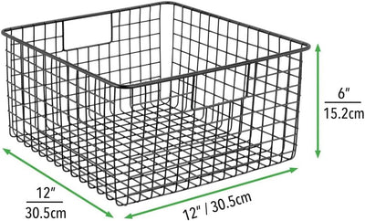 mDesign Schreibtisch Organizer mit Griffen – praktische Gitterbox aus Metall für Bürobedarf – modern