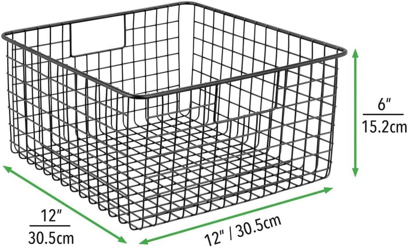 mDesign Schreibtisch Organizer mit Griffen – praktische Gitterbox aus Metall für Bürobedarf – modern