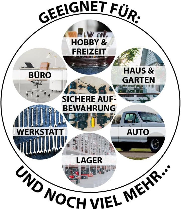 Trucky Truckbox, Deichselbox Aluminium, Anhängerbox 15 Grössen, Werkzeugkiste mit Schloss und Schlüs